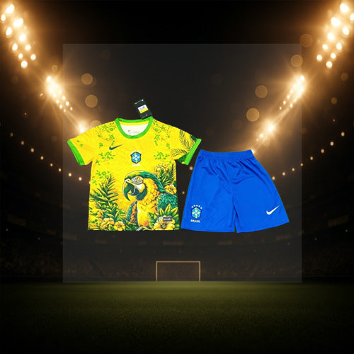 Kids' Brazil Parrot Yellow Shirt & Shorts Set