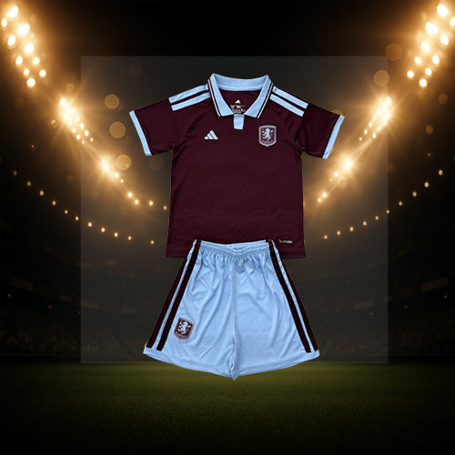 Kids' Aston Villa Home Shirt & Shorts Set 26/27