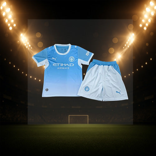 Kids' Manchester City Home Shirt & Shorts Set 26/27